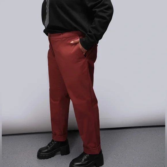 Wildfang The Empower Trouser Pants Women’s Rose Brown Slim Straight - Picture 12 of 12